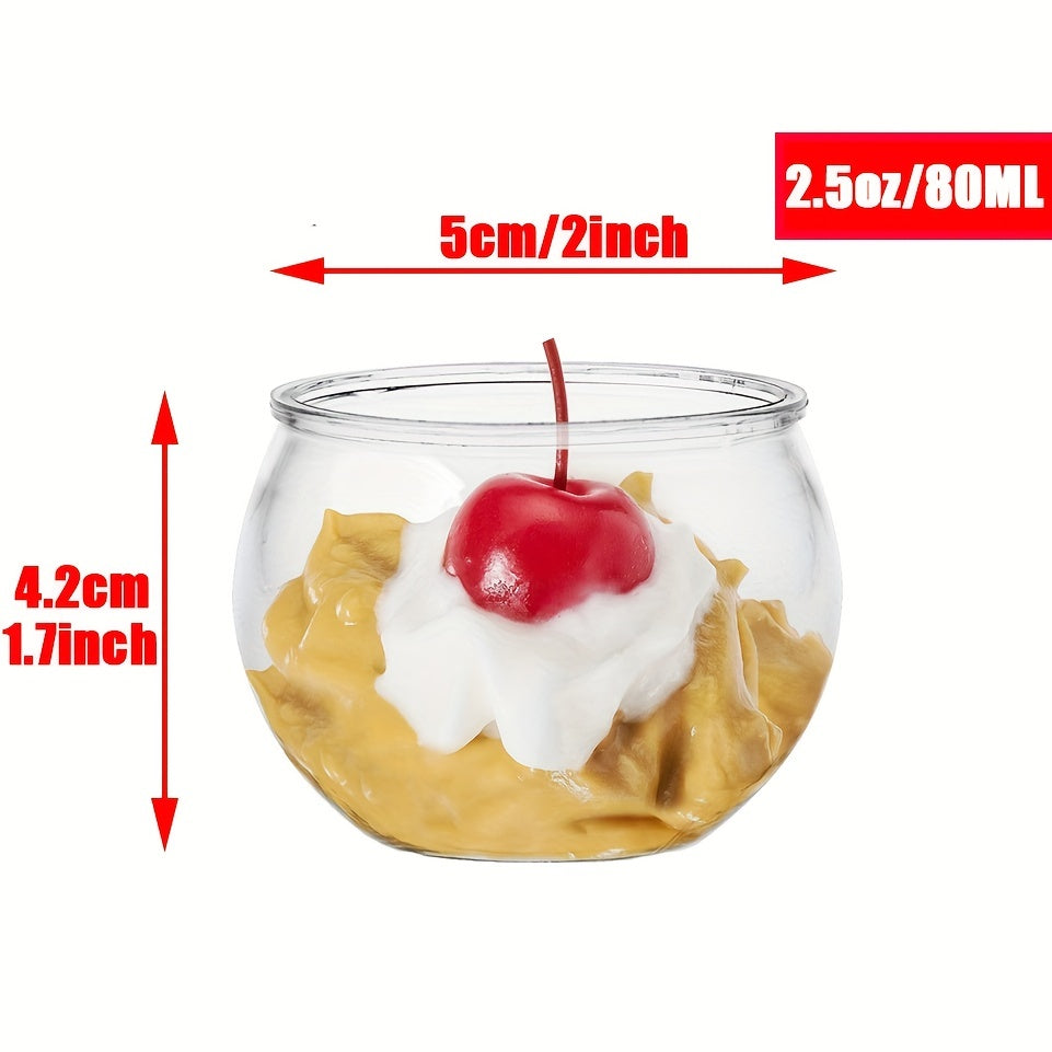 Pack of 20 Clear Mini Dessert Cups Disposable Round Appetizer Bowls for Parties