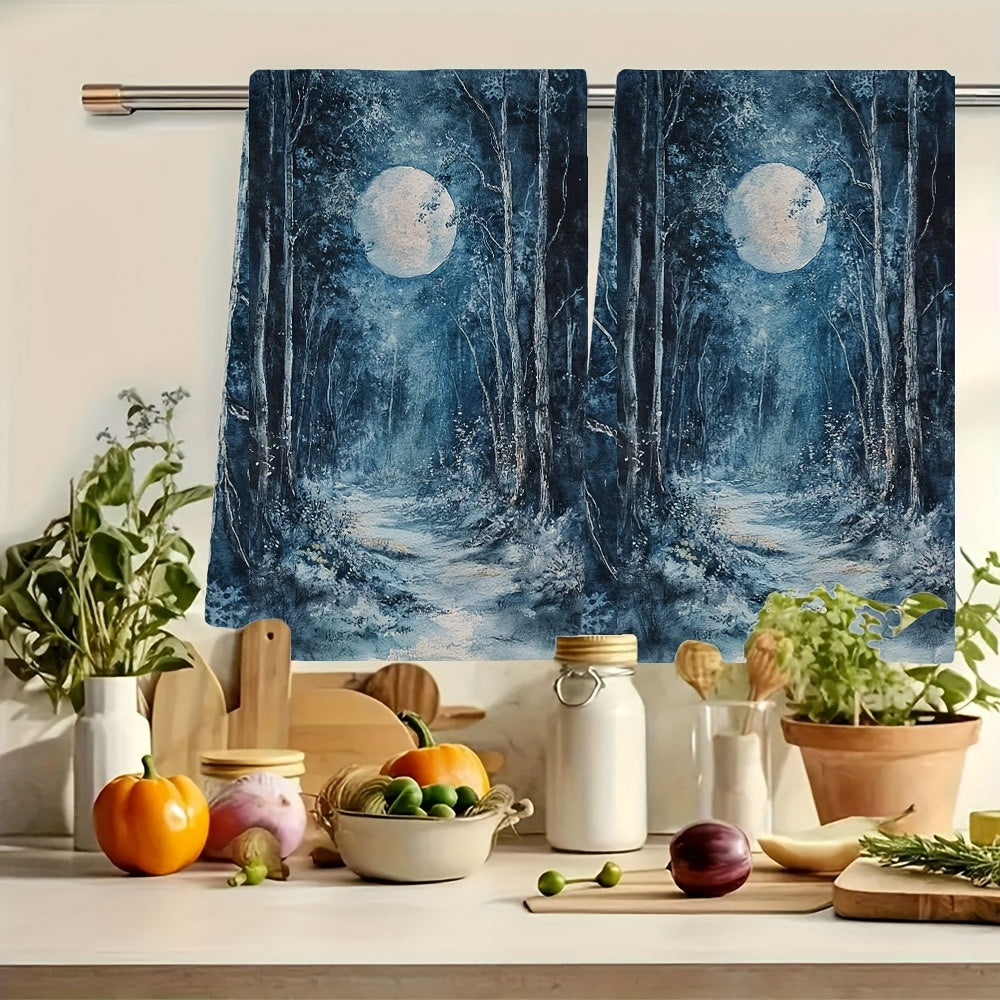 Moonlit Grove Kitchen Towels Set of 2 Ultra Soft Absorbent 40x60 cm