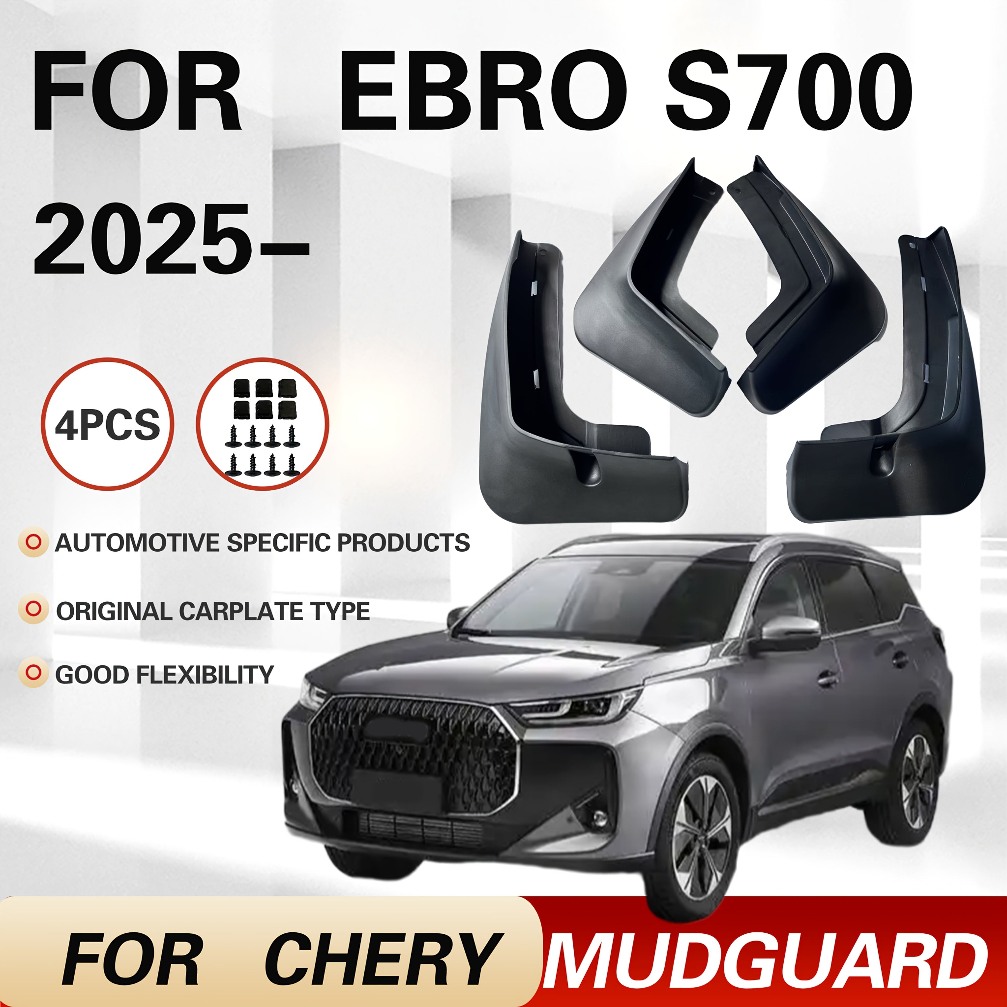 Juego de 4 piezas de guardabarros para coche para SUV, guardabarros de plástico delanteros y traseros, accesorios