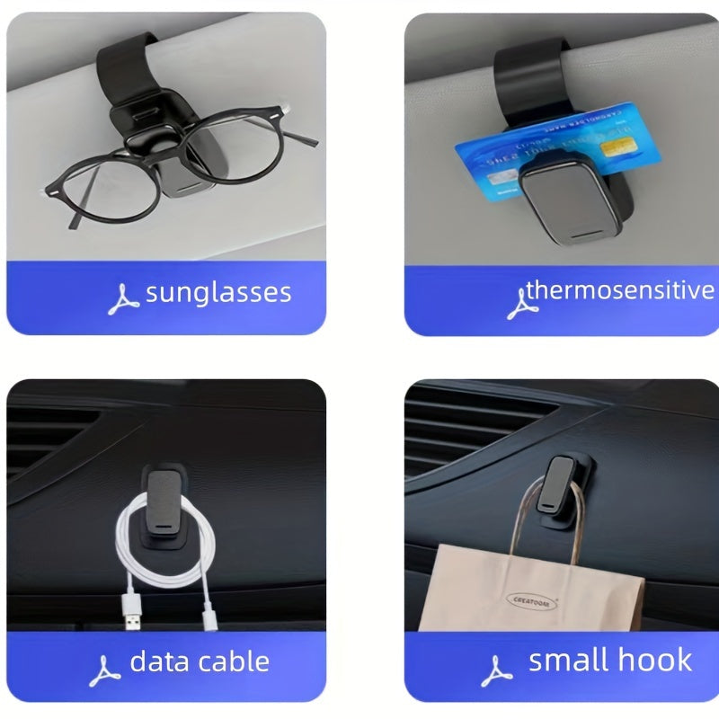 "Moda Olov Bosh Suyak Avtomobil Ko'zoynaklari Uslubi - Kartochka Saqlash va Ko'zoynak Qutisi bilan Plastik Quyoshdan Himoya Qiluvchi Klip, avtomobilingiz uchun zamonaviy va amaliy tanlovdir."