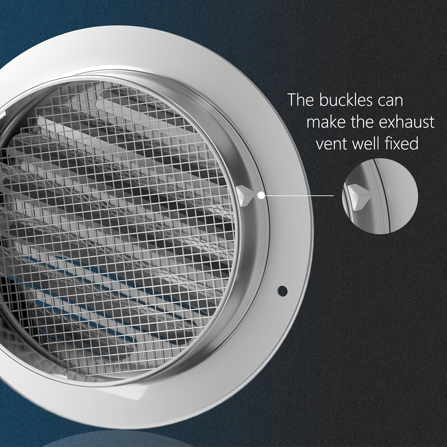 Aylana zanglamaydigan po'latdan yasalgan quritgich vent qopqog'i 10.16cm devorga o'rnatish uchun hammom ventilyatsiyasi