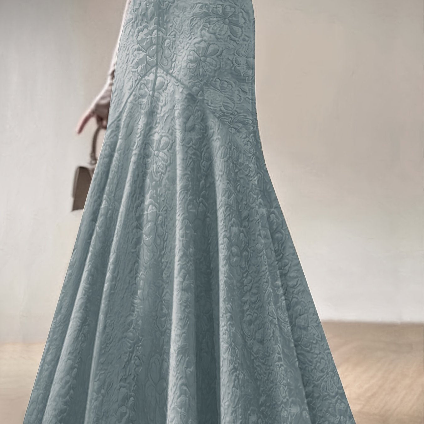 Plus Size Mermaid Lace Skirt Peach A-Line Zipper Evening All-Season