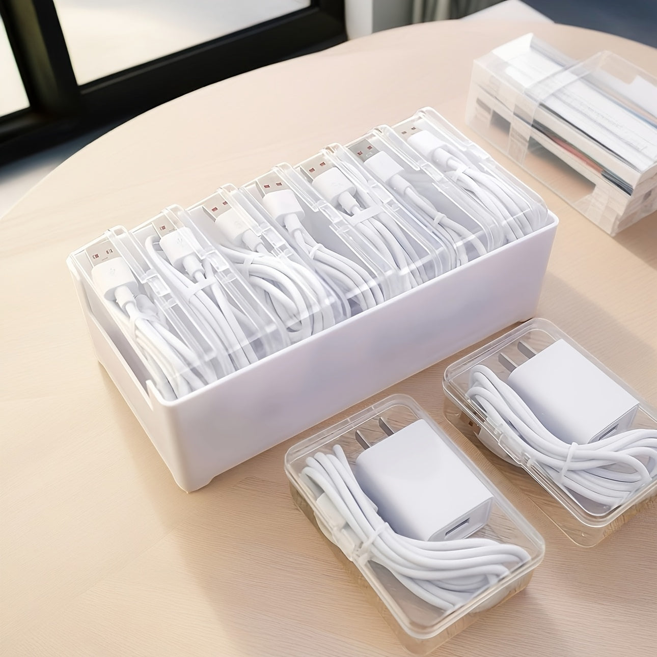 16 ta to'plam, Ma'lumot kabeli va ish stoli tashkiloti uchun ko'p maqsadli saqlash qutilari, tortma tashkilotchilari, turli joylar uchun ideal, masalan, yashash xonalari, o'qish xonalari, yotoqxona va boshqalar.