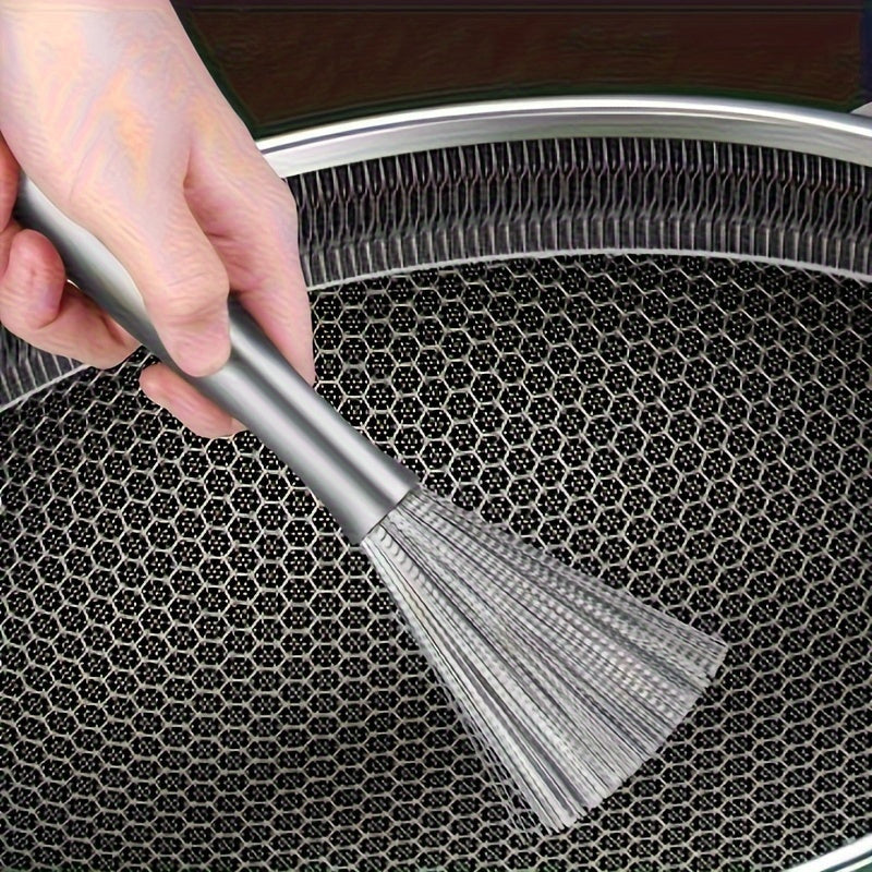 Set of 4 Stainless Steel Pot Brushes with Extended Handle for Pans and Sinks