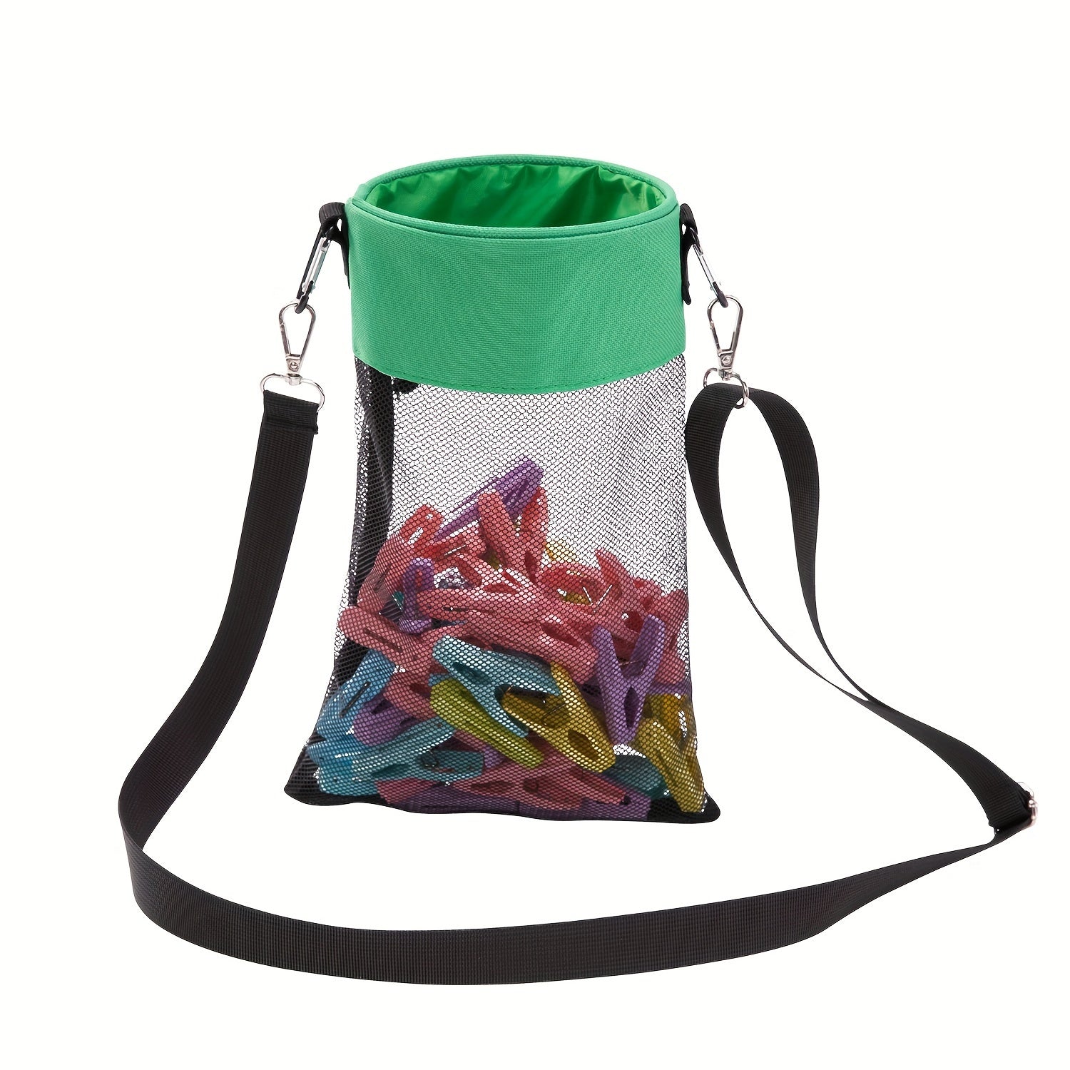 Hanging Mesh Clothespin Storage Bag Outdoor Organizer with Drawstring
