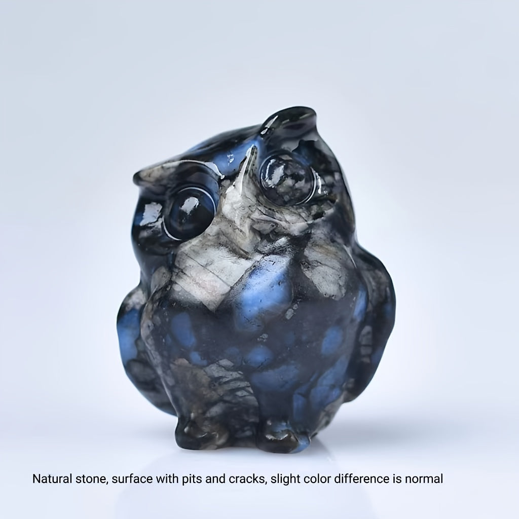 Crystal Carved Owl Figurine for Home Decor and Gift