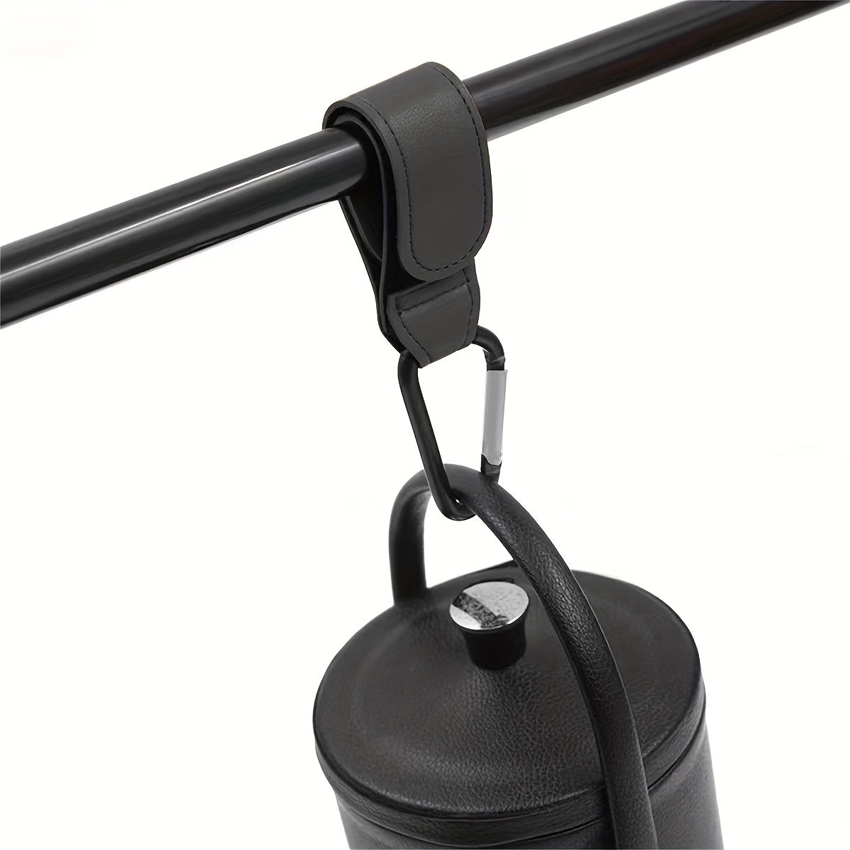 2 ta PU sun'iy charm aravachalar uchun osongina osiladigan sumka tutqichlari, aravachaga ulanishi mumkin bo'lgan aravacha tasmalar