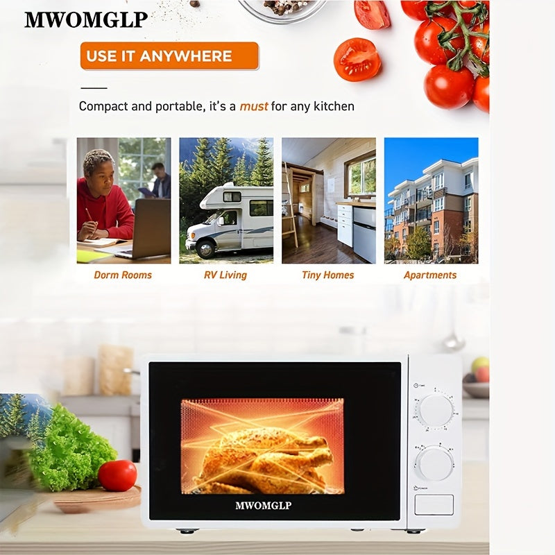 Small microwave oven 700W with knob timer for defrosting food