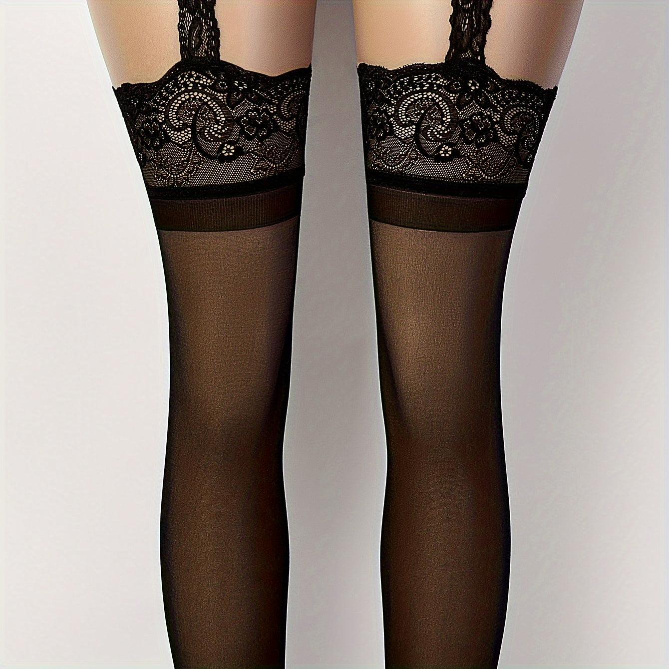 Women Hollow-Out Tights Breathable Stretch Suspender Stockings for Special Occasions