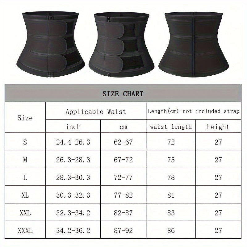Men's Waist Trainer Neoprene Body Shaper Slimming Belt with Zipper for Abdomen Reduction