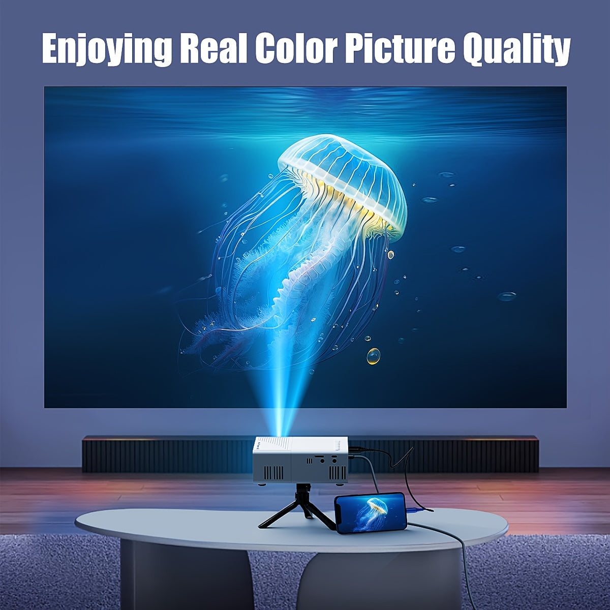 Home Mini HD Projector for Smartphones USB SD AV Brightness High Lumens