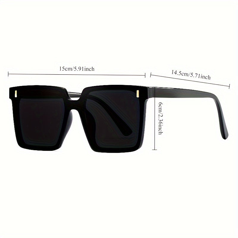 Men's Oversized Square Frame Glasses Durable PC Fashion Eyewear for Daily Wear Driving Travel
