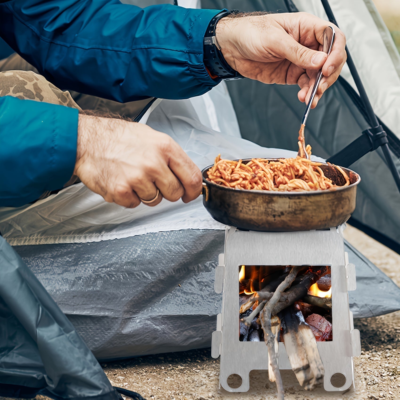 Stainless Steel Folding Camp Stove for Hiking and Picnics Lightweight and Durable