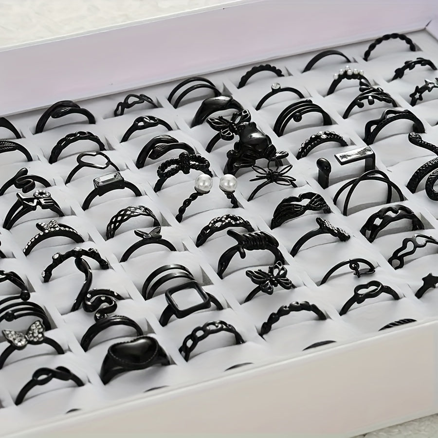 Ayollar uchun 30 ta Butterfly Love Alloy uzuklar to'plami, zamonaviy va ko'p qirrali zargarlik buyumlari