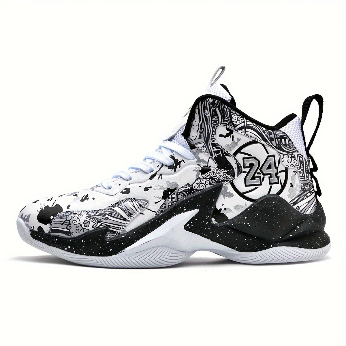 Color Block Basketball Shoes for Men Non-Slip Durable Outdoor Sneakers