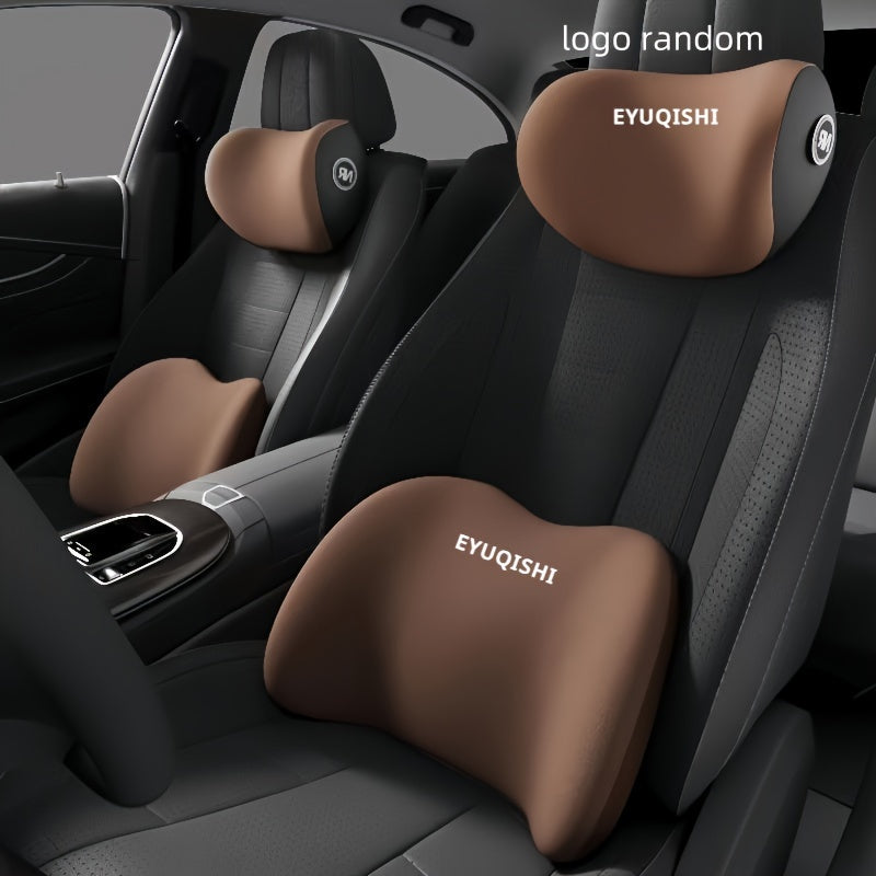 Memory Foam Car Headrest and Lumbar Support Pillow Breathable Synthetic Fiber