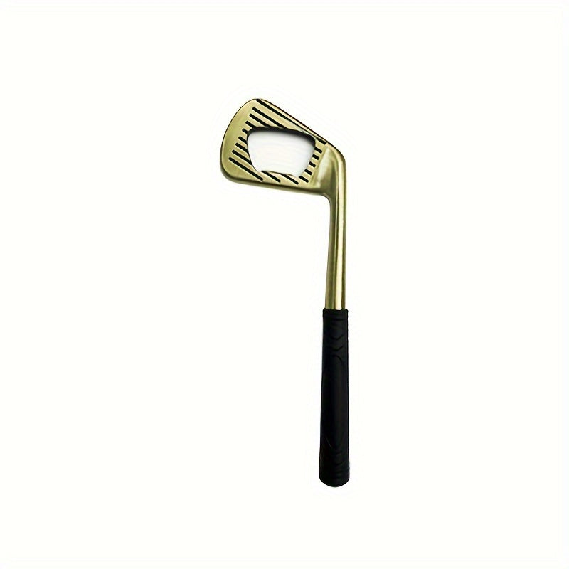 Golf Club-Shaped Zinc Alloy Bottle Opener with Gold Finish