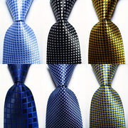 Men's Plaid Pattern Wide Business Casual Necktie