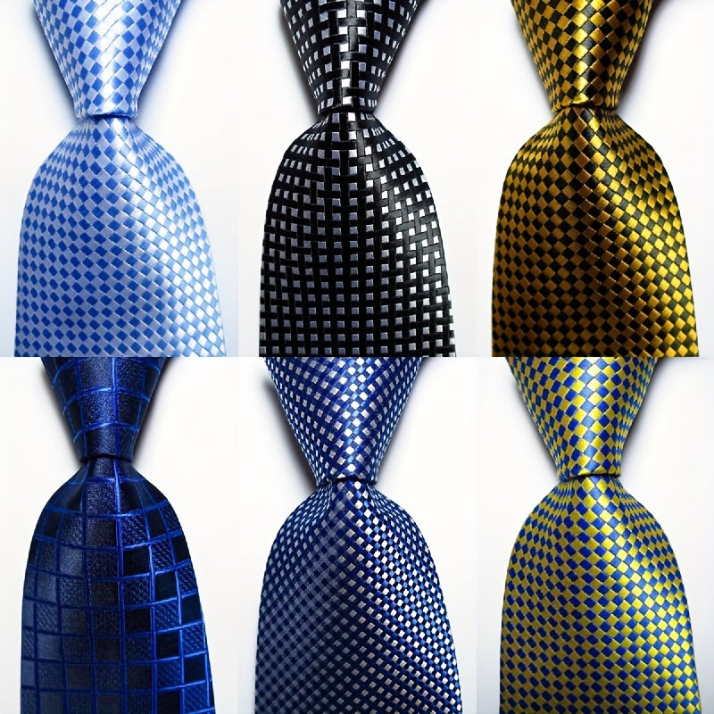 Men's Plaid Pattern Wide Business Casual Necktie