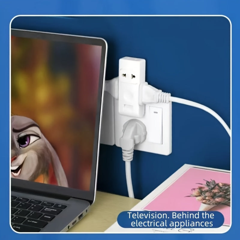 Европейский дорожный адаптер питания 4-в-1 с вращающейся вилкой, высокомощный преобразователь, белый