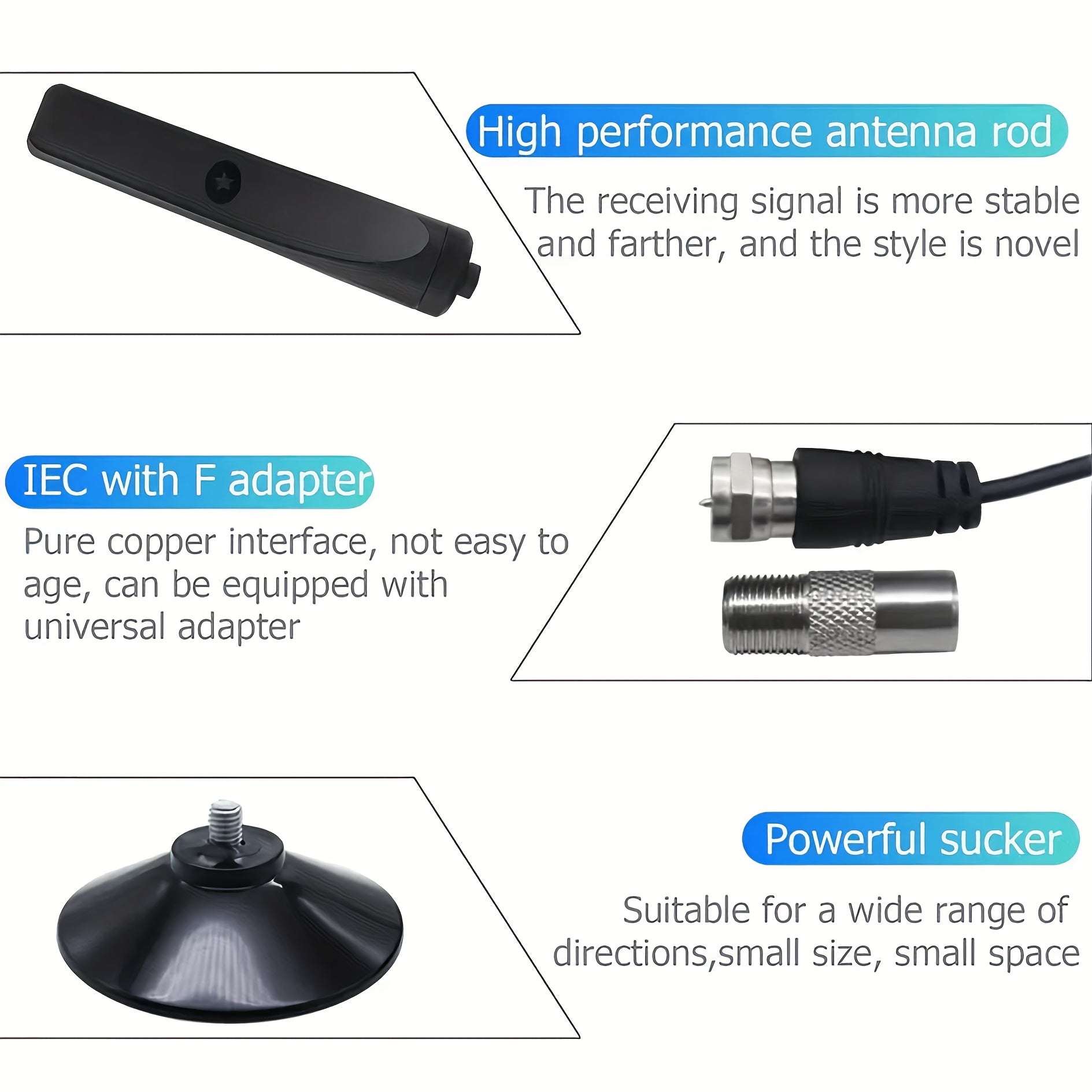 Indoor TV Antenna 2024 Supports HDTV 1080P Digital Signal Formats