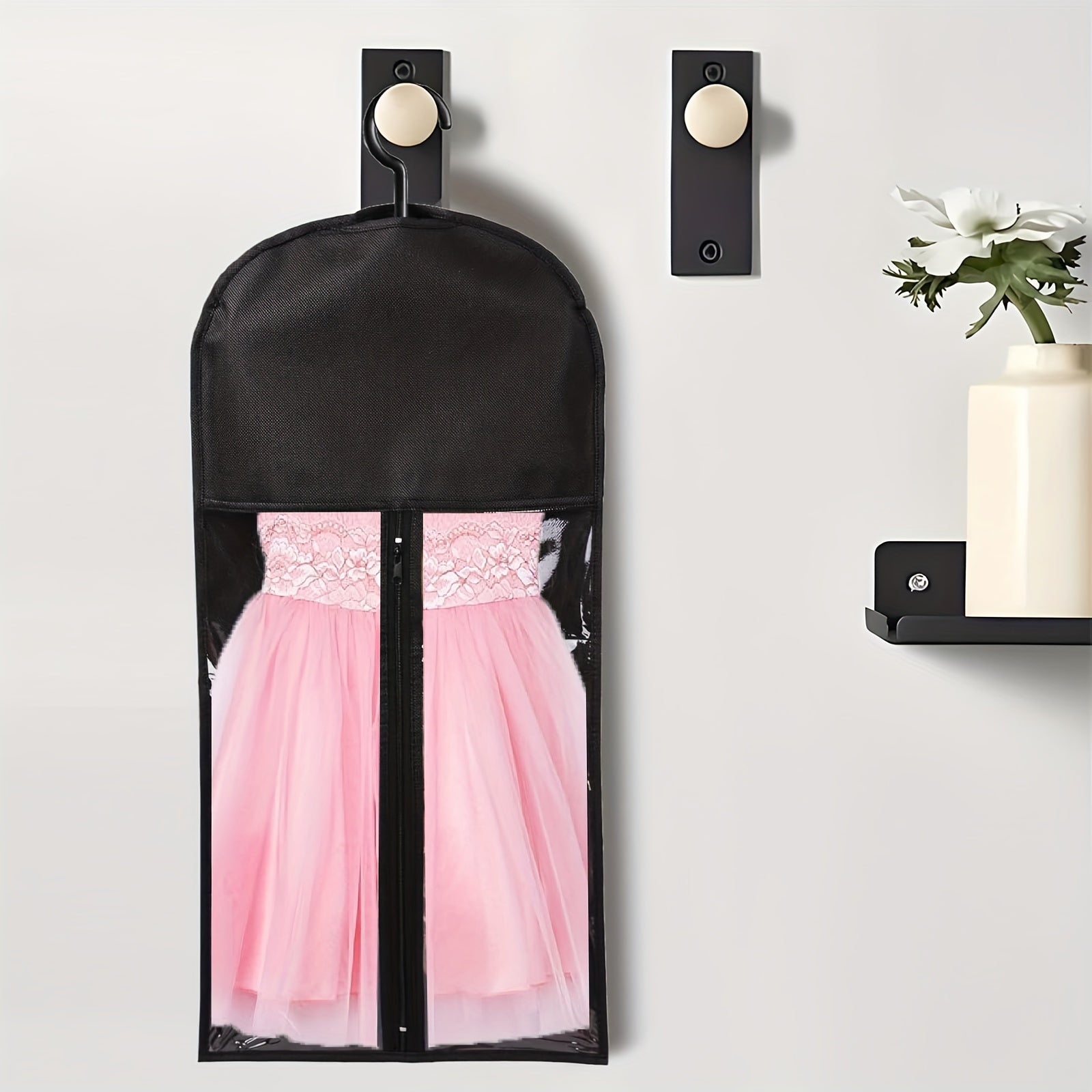 Set of 2 Kids Clothing Storage Bags Non-Woven Zipper Organizer for Wardrobe