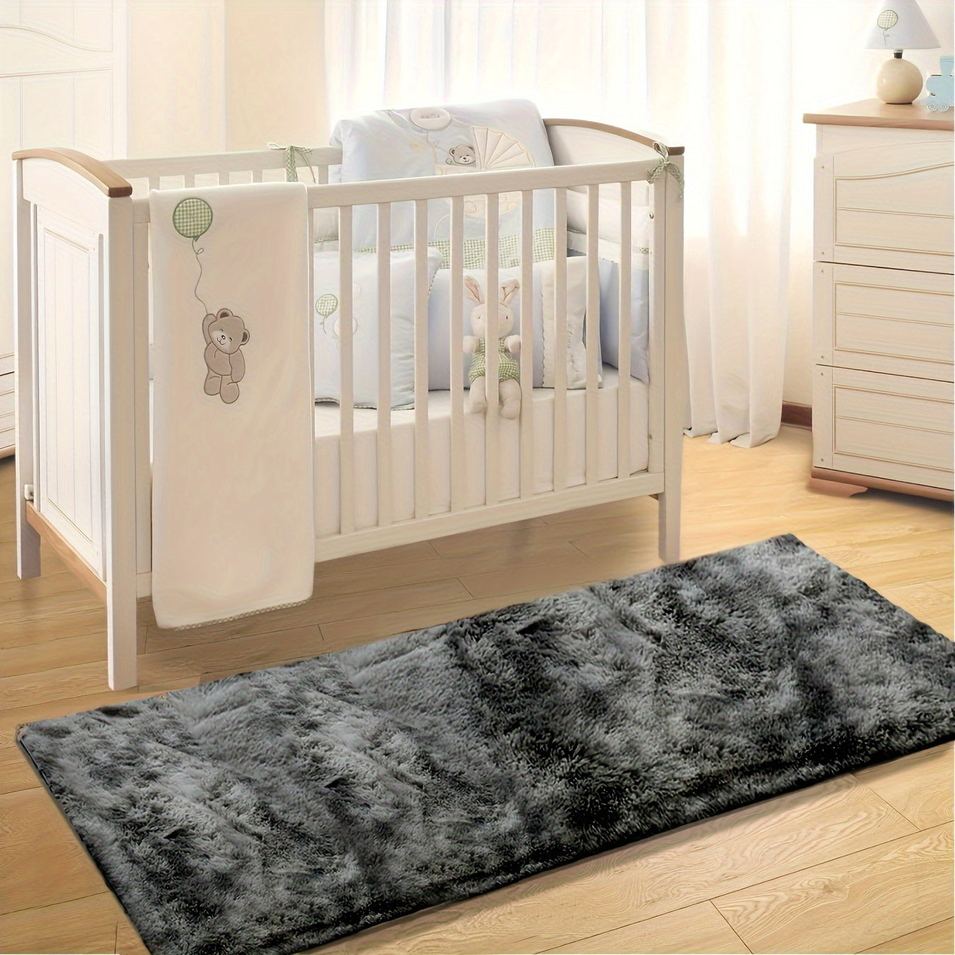 Soft Faux Fur Area Rug Non-Slip Base Fluffy Comfort Living Room Bedroom