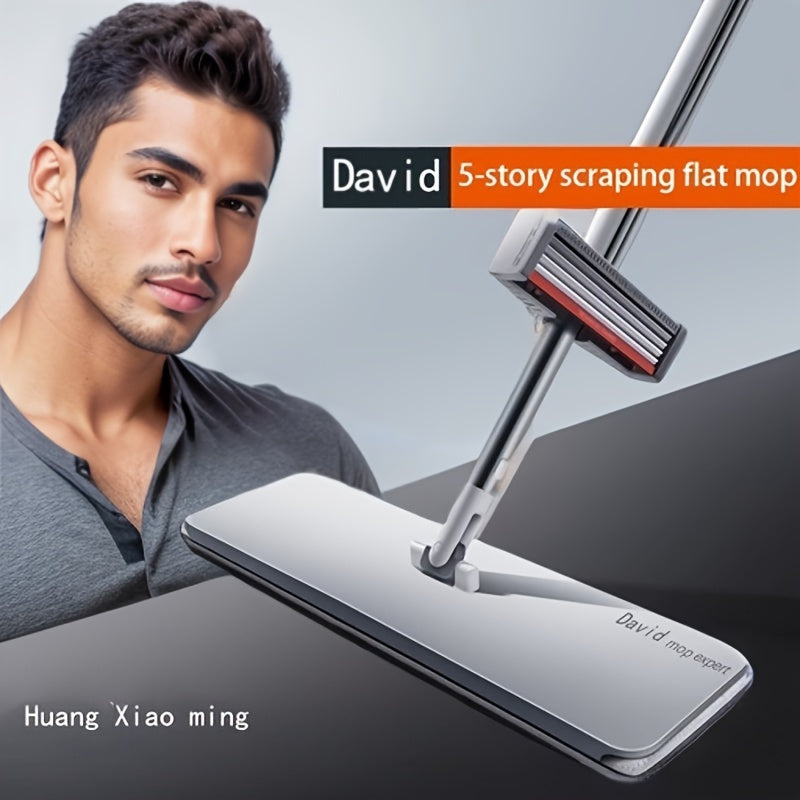 2024-yil uchun yangi: Yengil tozalash uchun qo'l bilan yuvish funksiyasiga ega zanglamas po'latdan yasalgan katta tekis mopa, yotoqxona, hammom, oshxona va yashash xonasi uchun.