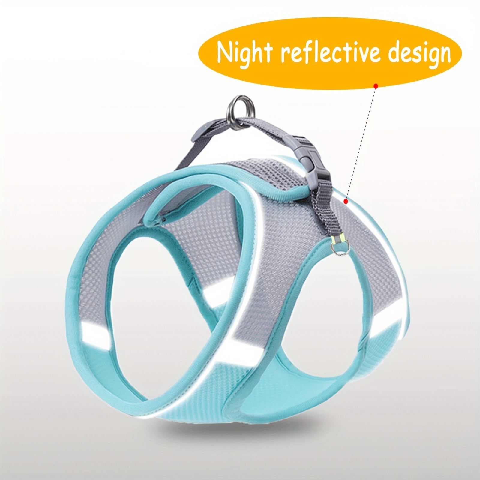 Soft Mesh Pet Harness for Small Dogs and Cats with Reflective Strip