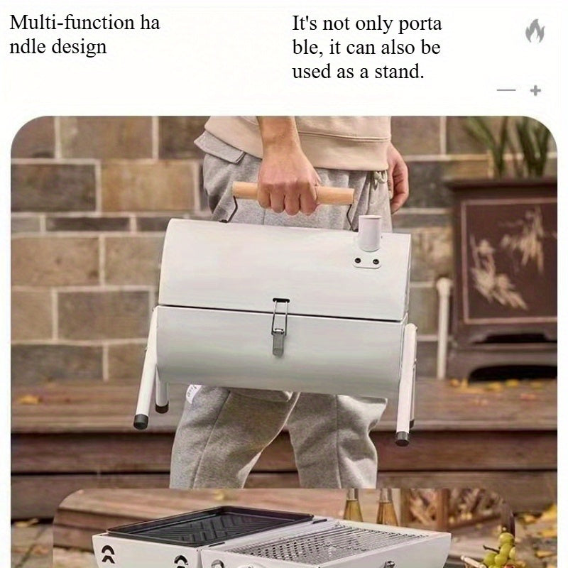 Уличный двусторонний портативный дымоходный гриль для приготовления на углях, кемпинга, пикников, вечеринок, двора