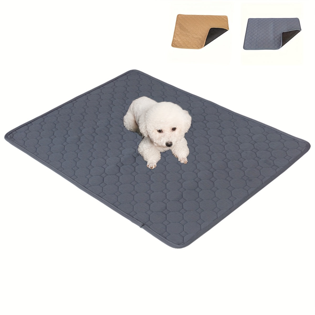 Washable Waterproof Dog Training Pad with Non-Slip Hexagonal Grip for Indoor Use