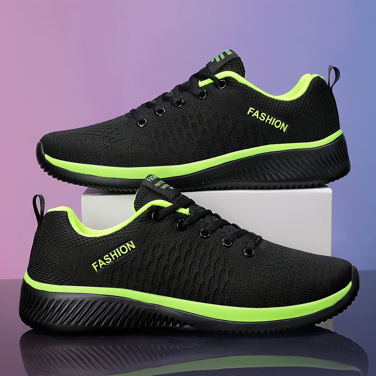 Unisex Mesh Sneakers Lightweight Breathable Lace-Up Athletic Shoes