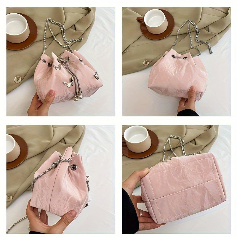 Women's Bucket Bag with Drawstring Closure in Multiple Colors