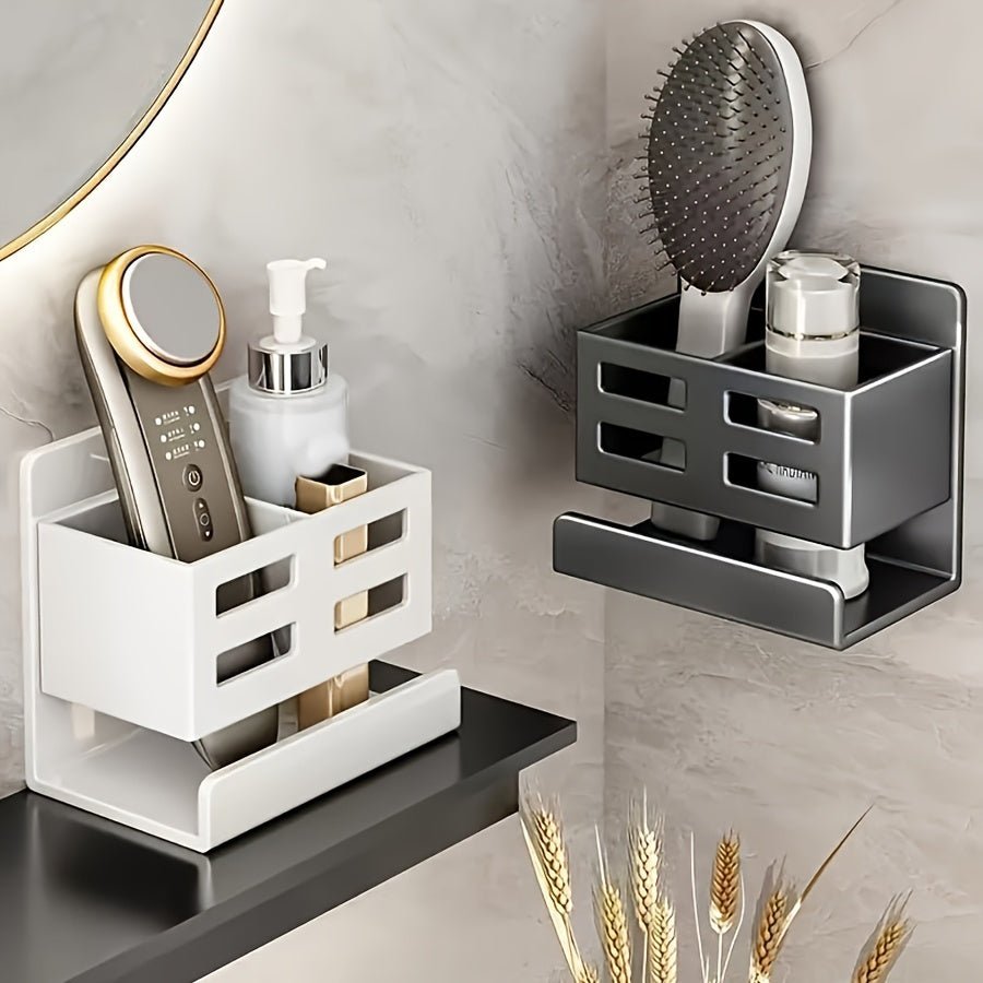 Wall-Mounted Storage Rack Self-Adhesive Organizer for Bathroom Kitchen Shower