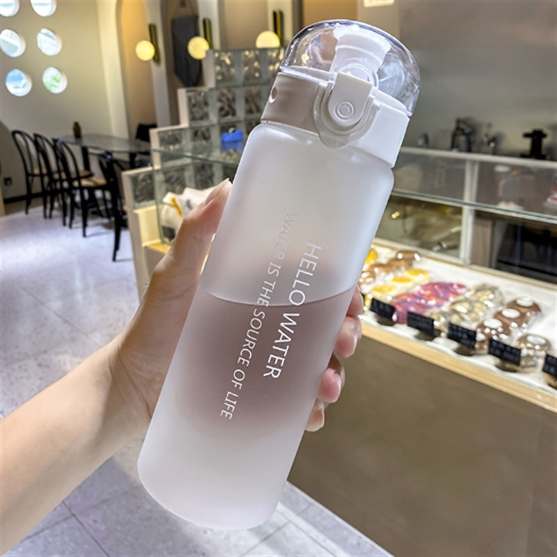 780ml BPA-Free Sports Water Bottle with Time Marker Leak-Proof Flip Lid Gradient Design for Outdoor Gym Daily Hydration in Blue and Pink