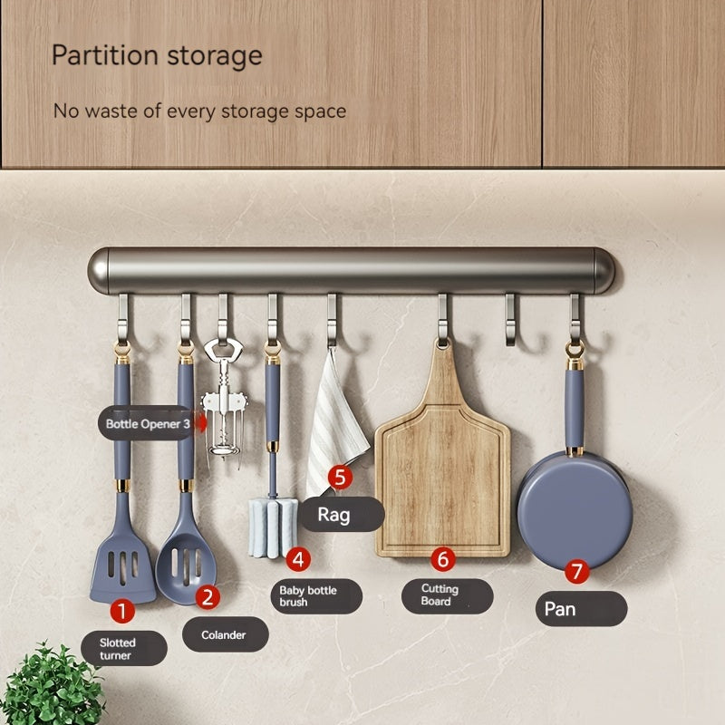 Kitchen Wall Hook Space Aluminum for Spatulas Keys Spoons 1 Piece