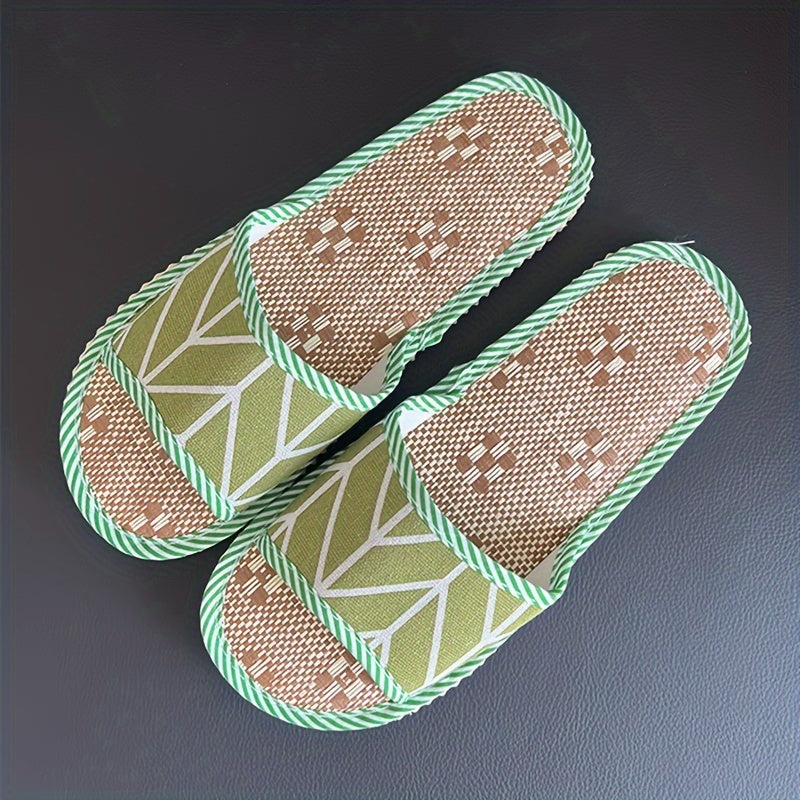 Unisex Linen Slippers Indoor Foam Sole for Hotels, Spas, and Guesthouses