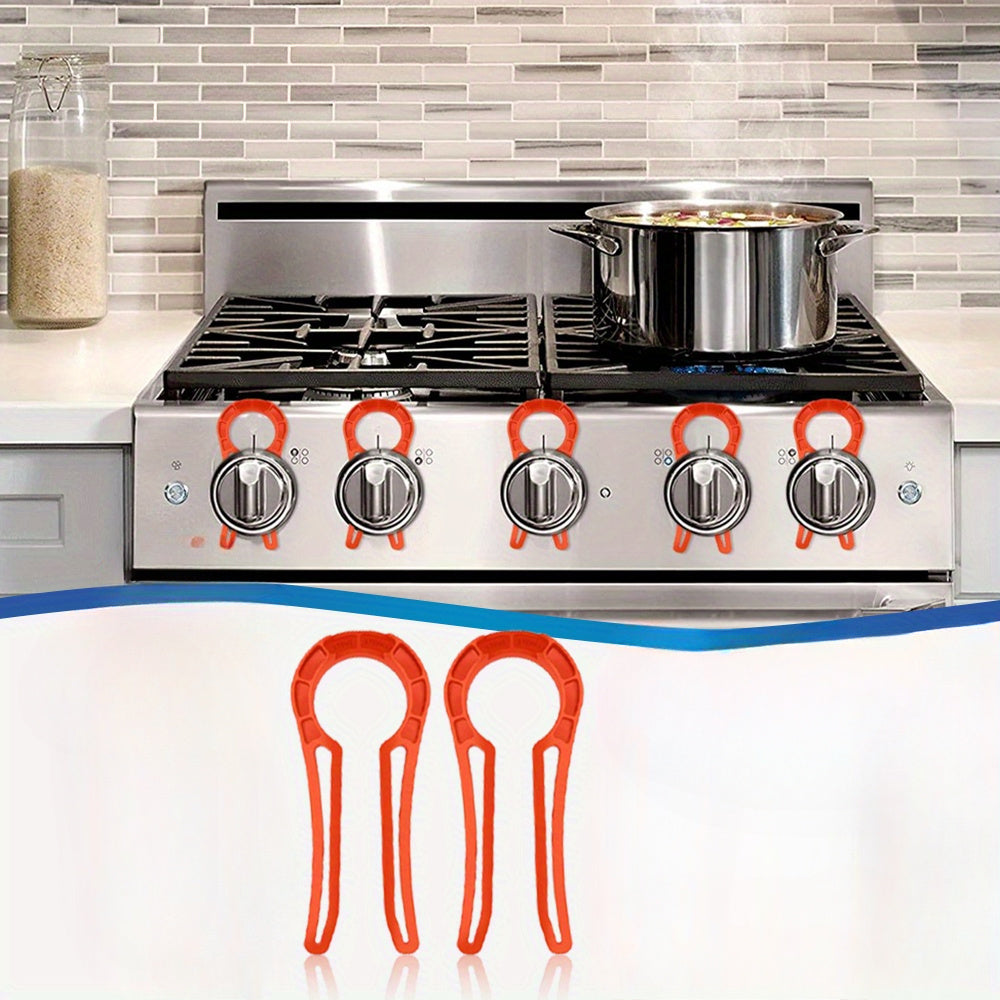Youngsters Safety Gas Stove Knob Locks Red Easy-Grip Prevents Accidental Pressing