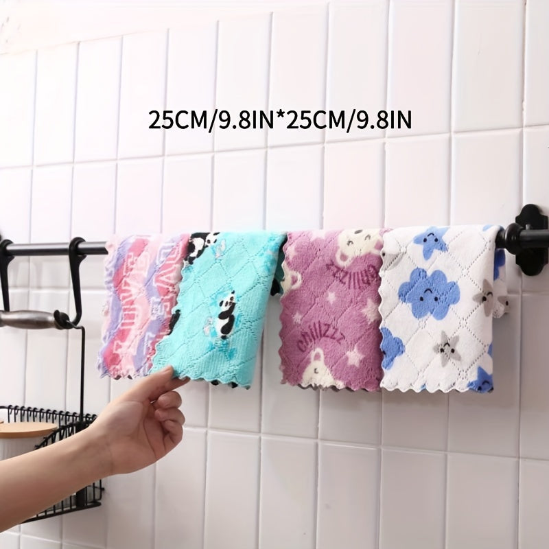 5/10 Pack Coral Velvet Kitchen Towels and Rags Set for Home and Car Cleaning