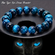 Стильный и уникальный браслет для пар, состоящий из одной нити камней синего тигрового глаза размером 8 мм класса AAAA. Идеально подходит в качестве персонализированного и элегантного подарка на день рождения для друзей и семьи.
