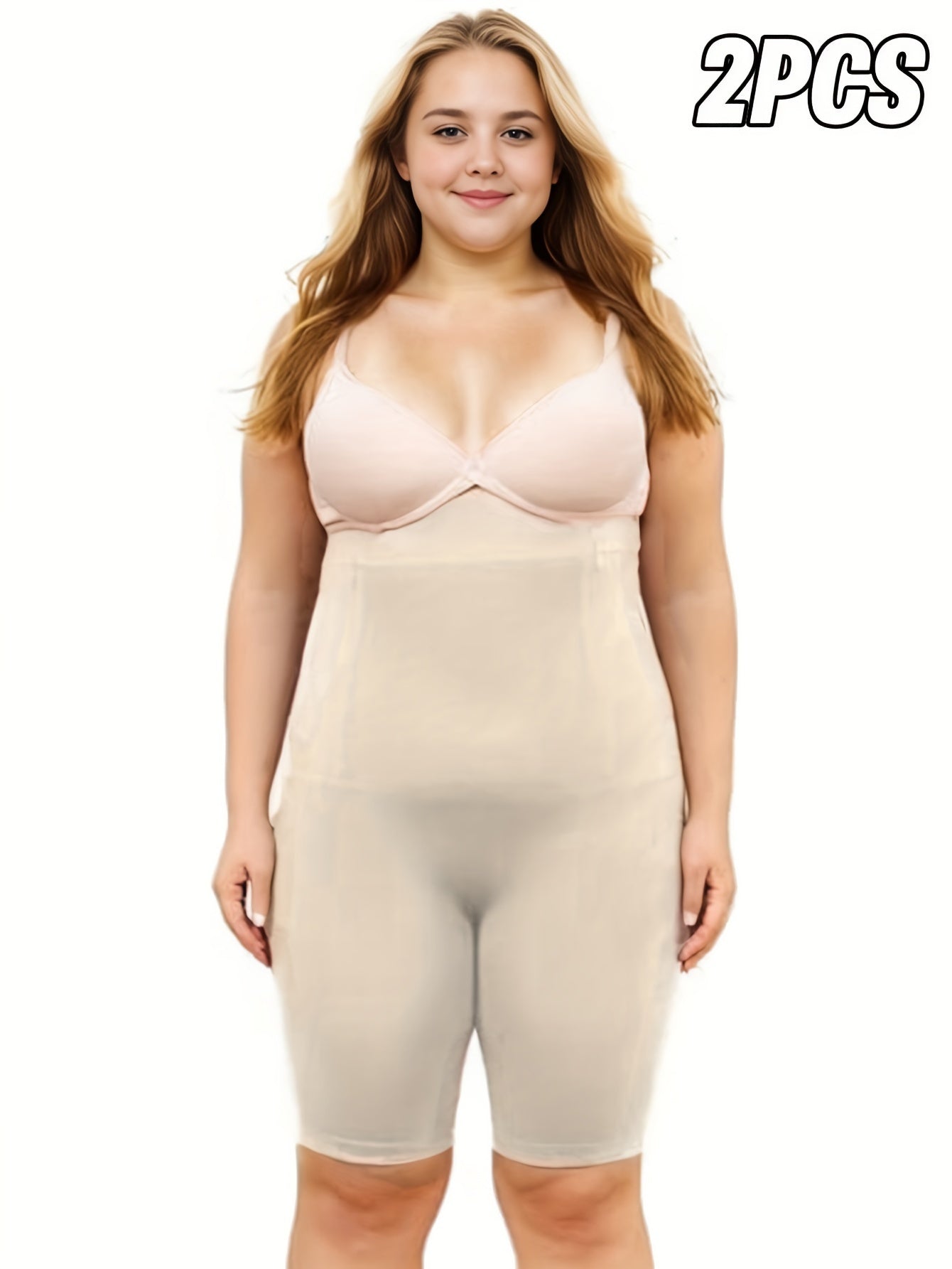 Plus Size High Elasticity Shapewear Tummy Control Slimming Underwear 2-Pack