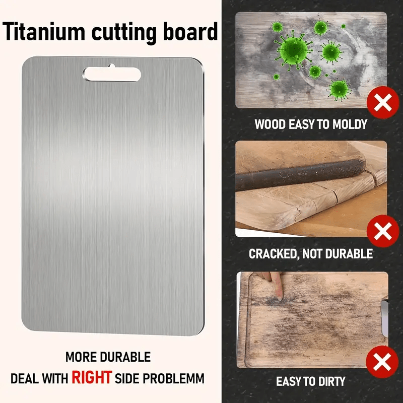 Double-Sided Titanium Steel Cutting Board for Dough Kneading and Rolling