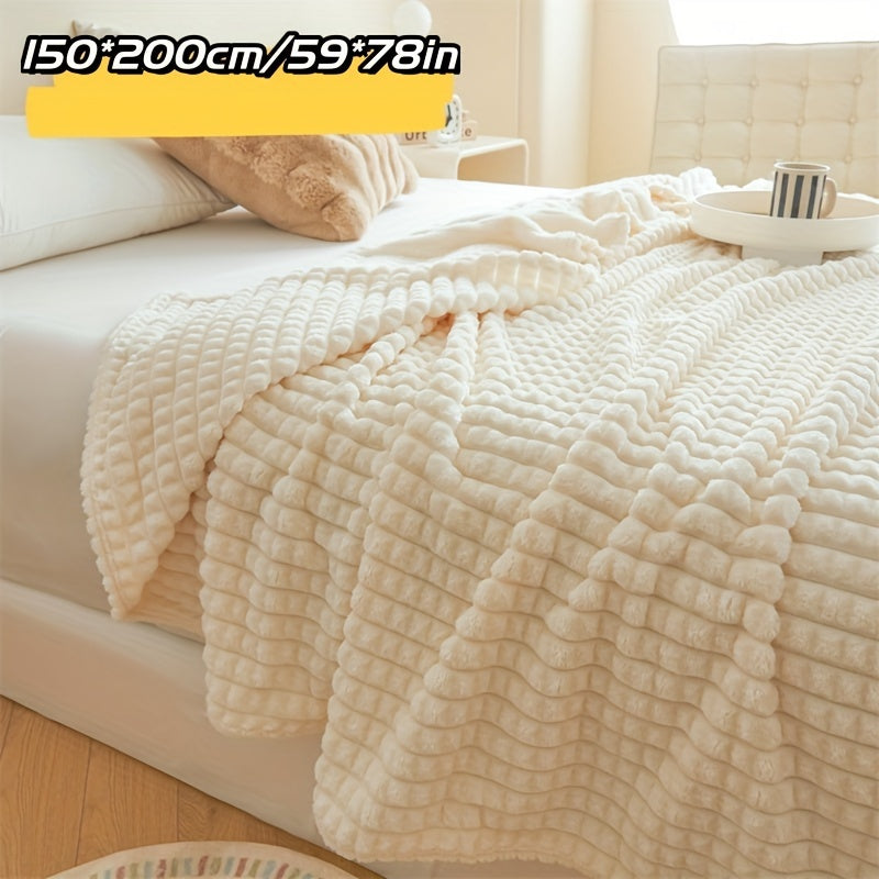 Manta de felpa ultra suave amarilla para sofá, cama y viaje, comodidad acogedora