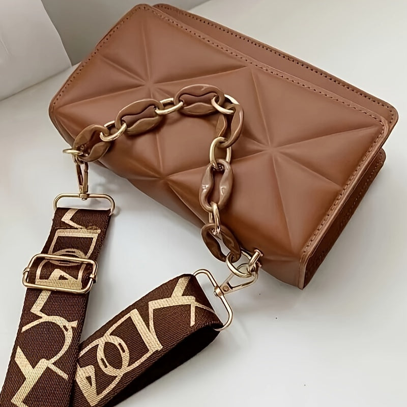 Ayollar uchun zamonaviy mini emboslangan krossbody sumka, tasodifiy foydalanish uchun ideal.