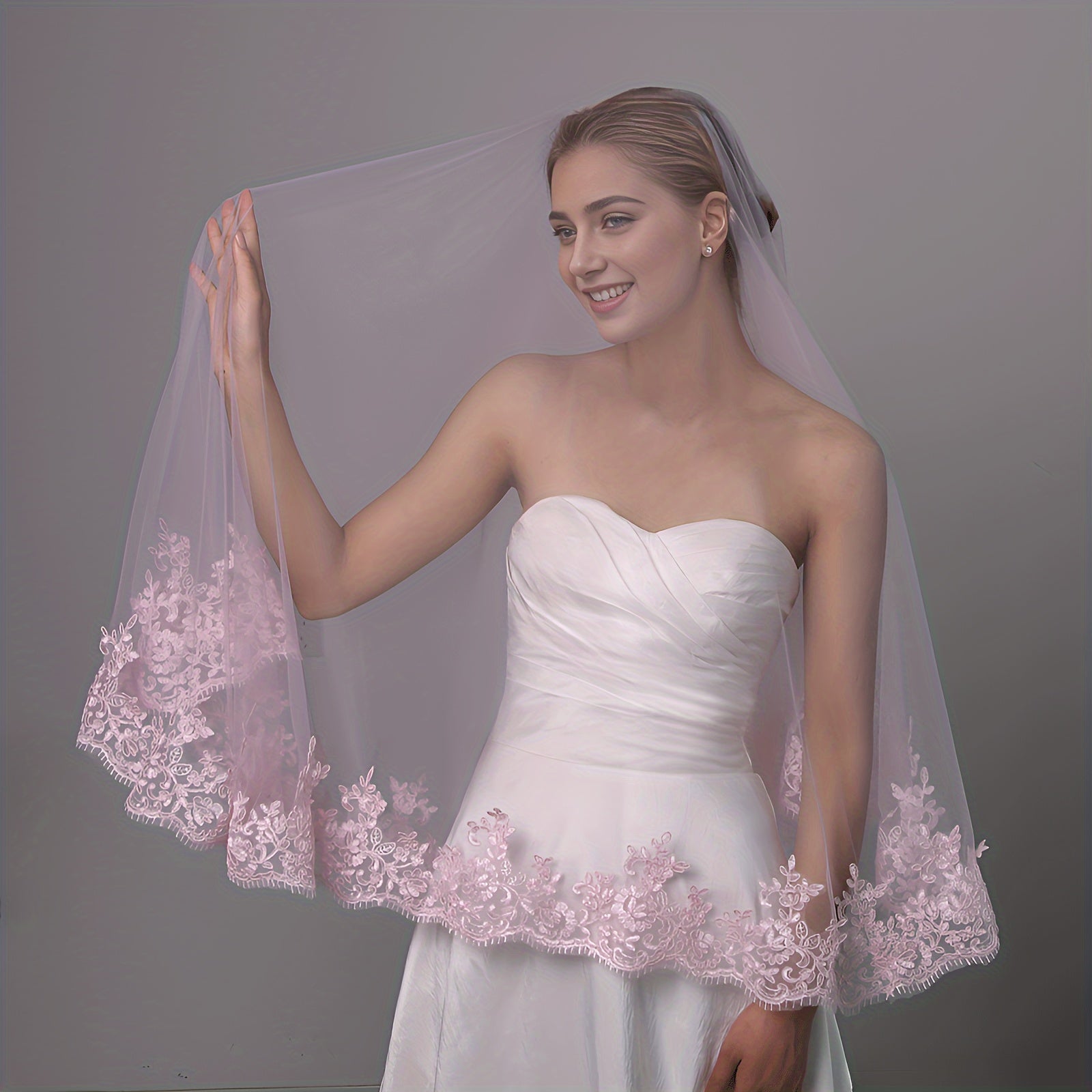 Women's Lace Bridal Veil Single Layer Elegant Wedding Accessory