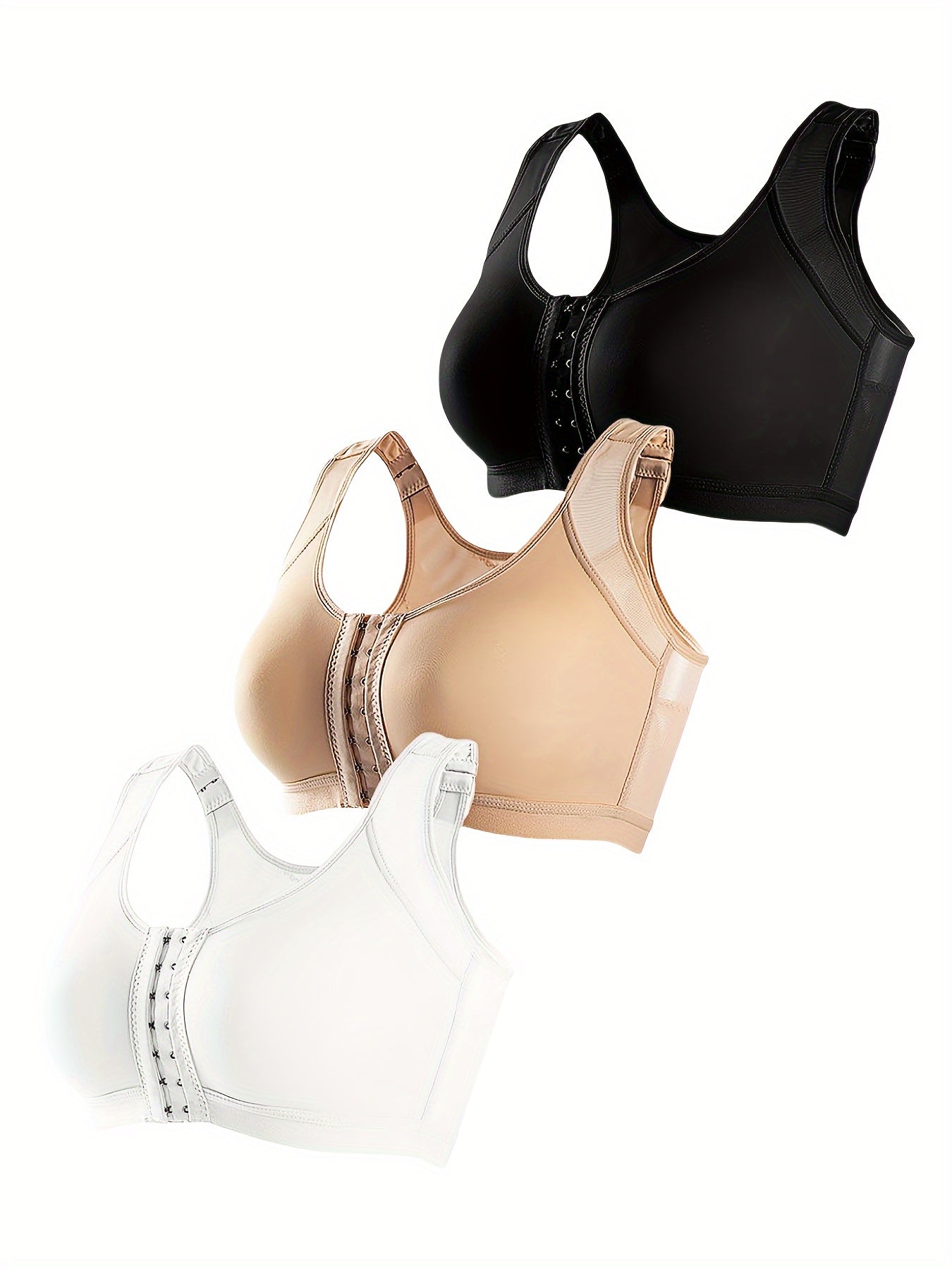 Plus Size Women's Sports Bras Nylon Spandex Solid Color Breathable Mesh