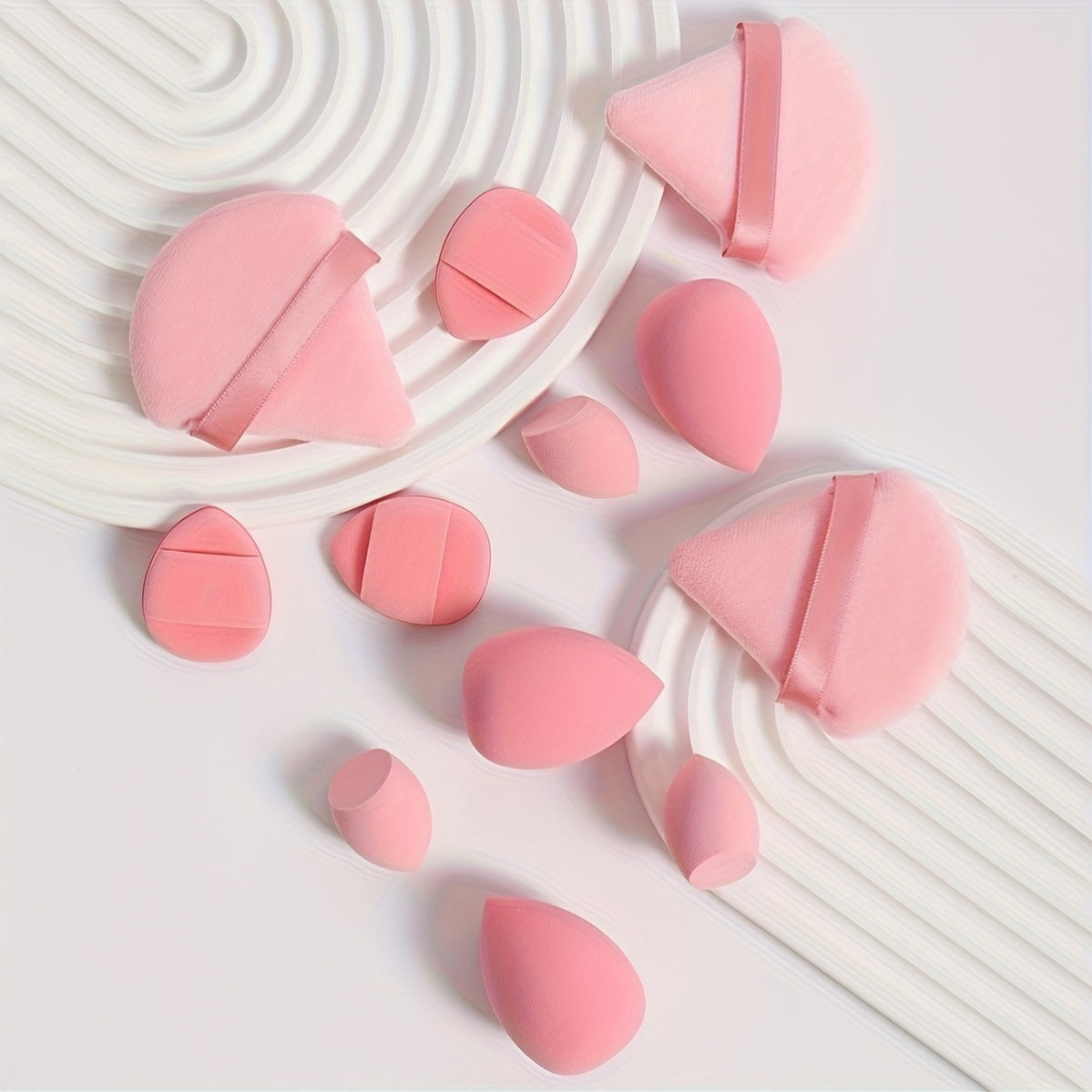 12Pcs Makeup Sponge Set with Velvet Blenders for Foundation, Powder, Liquid