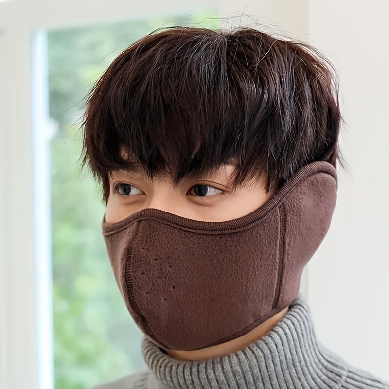 Erkaklar uchun shamolga chidamli yuz maskasi, sovuq ob-havo uchun quloqni himoya qilish va issiq polyester mato bilan