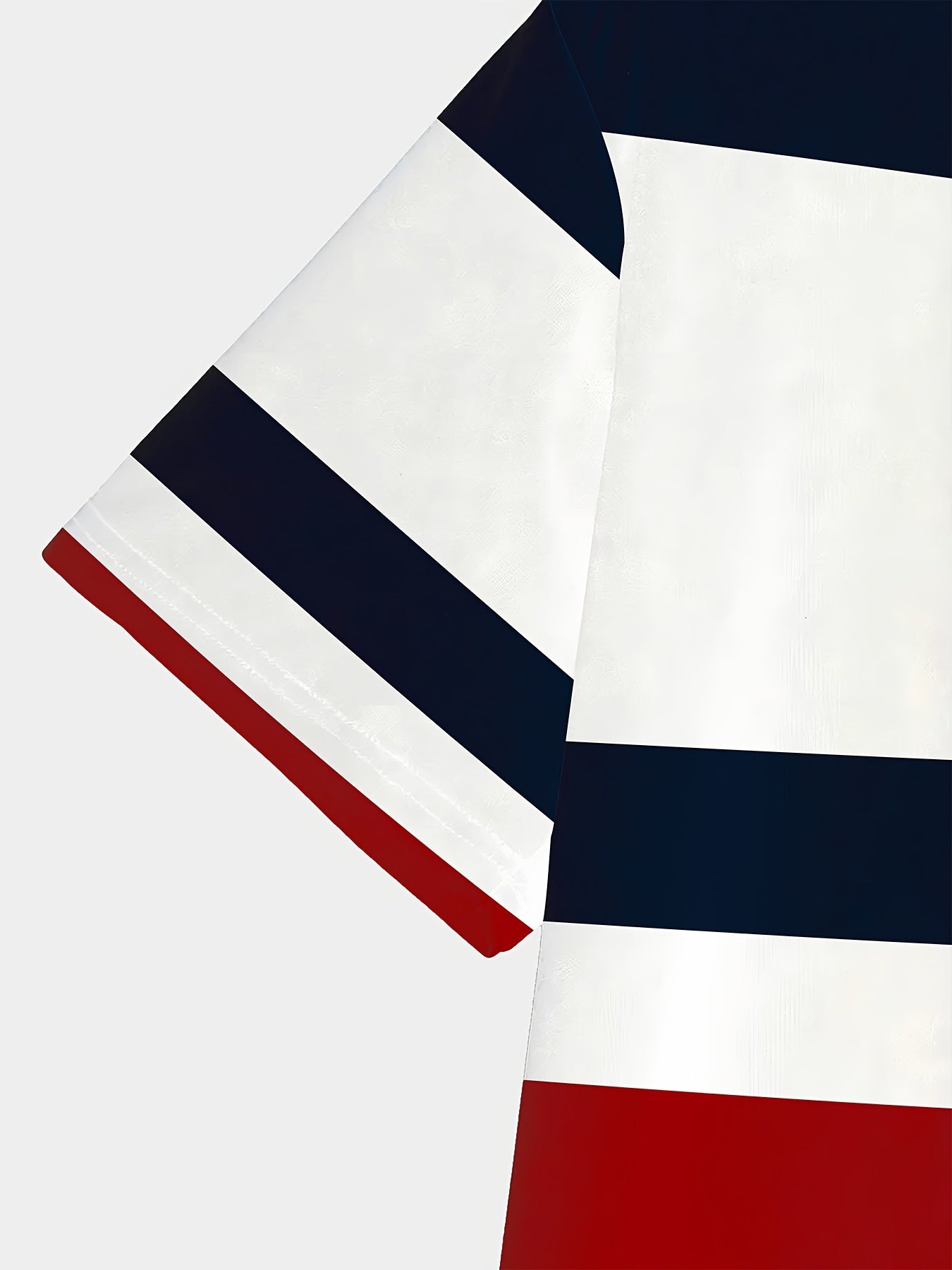 Bir erkaklar uchun tasodifiy krujka bo'yinli futbolka, 3D yangilikli chiziqli dizaynga ega, 100% polyester to'qilgan matodan tayyorlangan, ozgina cho'ziluvchan, qisqa yengli va odatdagi o'lchamda.