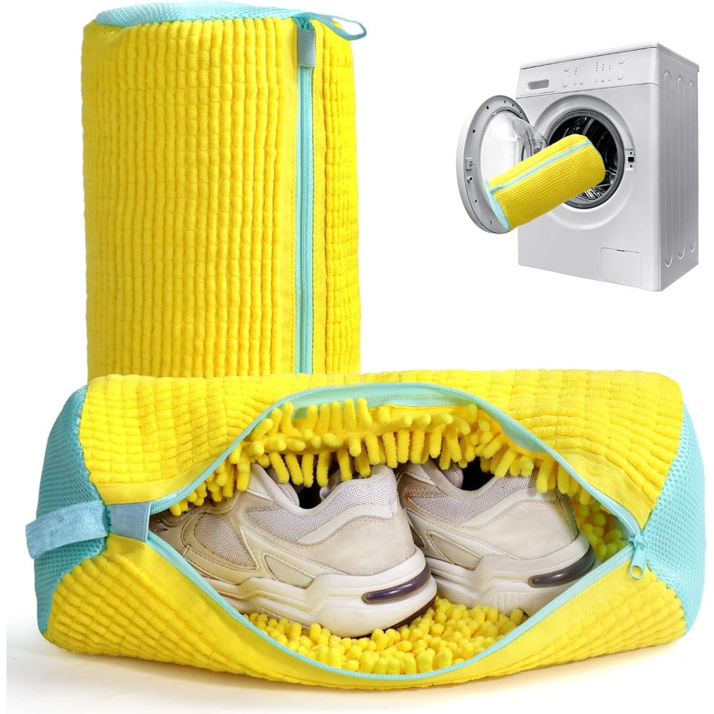 Yellow Laundry Bag for Washer and Dryer with Zipper Durable Polyester